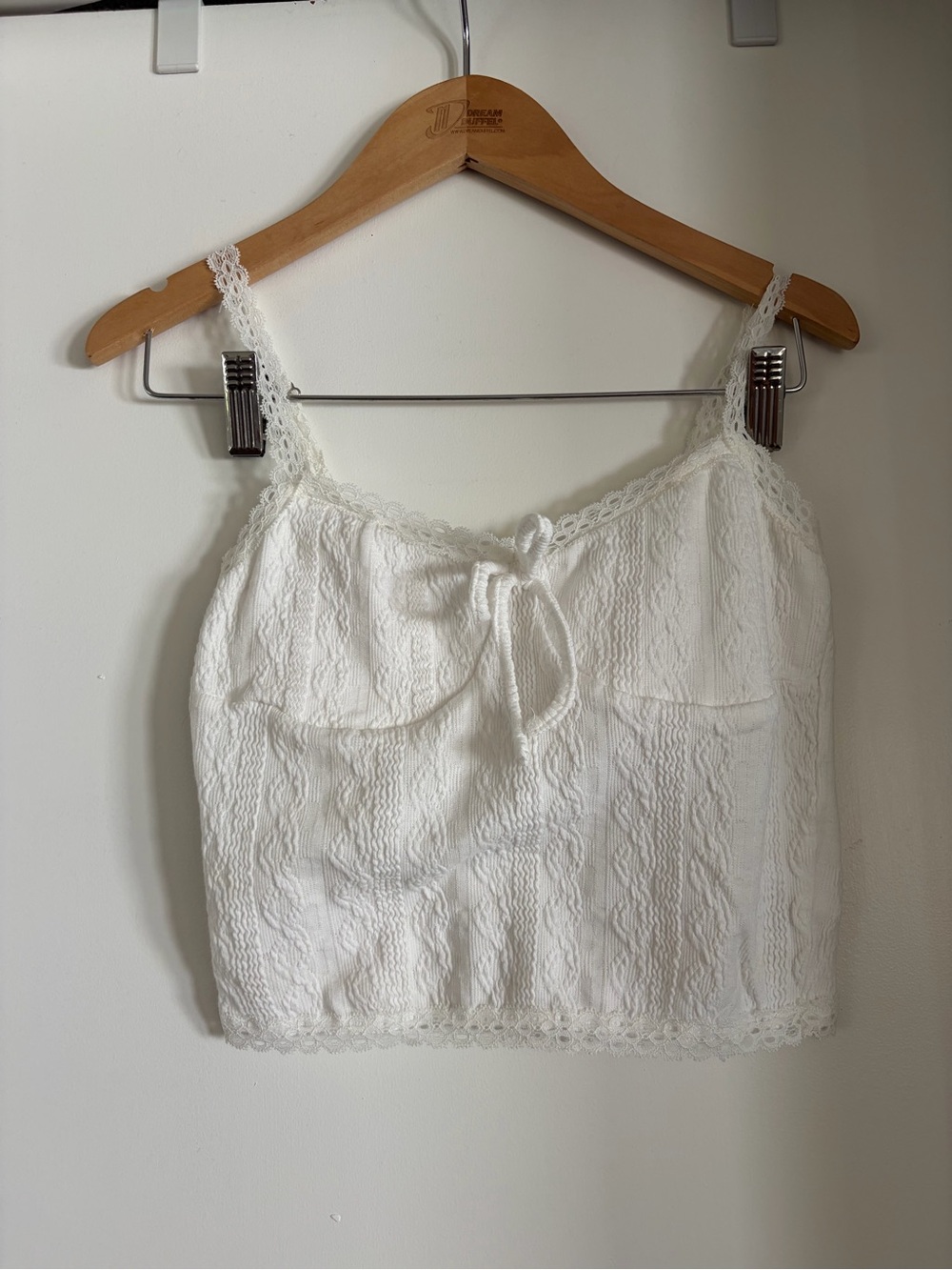 Aeropostale White Lace Cropped Camisole Top